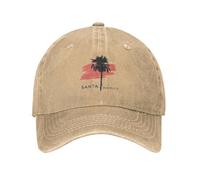 Été Santa Monica Palmier Art Casquette de Baseball Soleil Réglable Impression Lavé Trucker Chapeau Hommes Adulte y2k Drôle Casquettes de Sport en Plein air