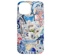 Été Santorin Méditerranée Grèce Île Collage Coque pour iPhone 14