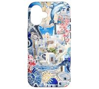 Été Santorin Méditerranée Grèce Île Collage Coque pour iPhone 16