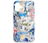 Été Santorin Méditerranée Grèce Île Collage Coque pour iPhone 16 Plus