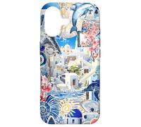 Été Santorin Méditerranée Grèce Île Collage Coque pour iPhone 17