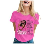 été T-Shirts pour Femmes décontractés T-Shirt Col Rond à Manches Courtes plissé T Shirt Confort Amples Top Tunique Plage Loisirs Plage de Vacances Tshirt Sport (Rose Vif,L)