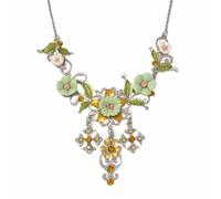 Été Vert Champ Rétro Forêt Style Floral Collier avec une Niche Tempérament Lumière Luxe Exquis Douceur Polyvalent Clavicule Chaîne