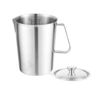 Été Voyages Pichet À Lait 2 L En Acier Inoxydable Portable - Verre Doseur Avec Couvercle - Pratique Pour Café Au Lait, Cappuccino, Jus, Smoothie