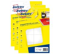Avery Étiquettes ETE010 multi-usages blanches 38,5 x 65 mm - Boîte de 160
