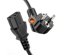 ETEC Câble d'alimentation 3 Broches - 5 m - Fiche Schuko - Fiche Secteur vers Prise C13 Femelle - Câble d'alimentation pour imprimante PC et Moniteur - Noir