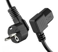 ETEC Câble d'alimentation pour appareils à Froid 3 Broches - 5 m - Fiche d'alimentation vers Prise C13 Femelle - Angle de 90° - Câble d'alimentation pour imprimante PC et Moniteur - Noir