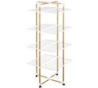 Étendoir à linge tour BARA - 40m - 4 roues - Effet bois