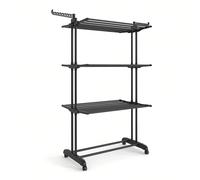 Étendoir -SONGMICS - Étendoir à Linge - 63,5 x 128 x 173 cm, Noir d'Encre