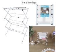 Je Cherche une Idée – Étendoir à linge ME0054 Accordéon 9 m Pliable Compact Blanc