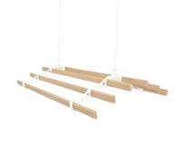 Étendoir à linge de plafond Blanc Serviteur traditionnel 6 lattes 0,9 m Séchoir à linge extensible en fonte pin verni Kit de fixation inclus