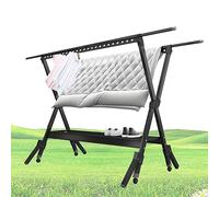 Étendoir à linge d'extérieur pliable en forme de X en aluminium - Noir - 250 cm - Idéal pour une utilisation par tous les temps