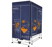 Étendoir à linge électrique 1500 W, sèche-linge électrique économe en énergie, 2 couches d'armoire de séchage de vêtements chauffée avec minuterie réglable, faible bruit et purification des ions