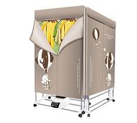 Étendoir à linge électrique 1500 W, sèche-linge électrique économe en énergie, 2 couches d'armoire de séchage de vêtements chauffée avec minuterie réglable, faible bruit et purification des ions
