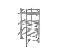 Monster Shop - Séchoir à Linge Etendoir Electrique Chauffant 50 à 55°C - 21m en 1 - 112 x 62 x 60 cm - 3 Niveaux à 8 Barres - 220W - Pliable & Compact [Pinces à Linge & Housse incluses] Lessive, Séchage Vêtements - Gris