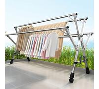 Etendoir à Linge Étendoir à Linge en Acier Inoxydable,Étendoir à Linge Portable Pliable et Peu encombrant,Étendoir à Linge Mobile avec 4 roulettes,pour le Linge,Salle de Bains,Balcon,Étendoir Rétract