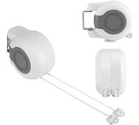 Étendoir à Linge Extensible Mural Rétractable avec 2 Cordes, pour Intérieur et Extérieur
