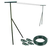 Etendoir à linge extérieur de jardin - longueur max 6m entre poteaux - Acier laqué - 30m de câbles acier - 4 tendeur - Ht 2m14