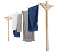 IDMarket – Étendoir à linge extérieur Madera – Capacité 12 m – Bois