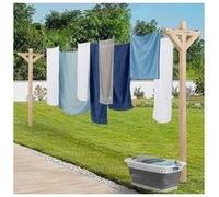 IDMarket – Étendoir à linge extérieur Madera – Capacité 12 m – Bois