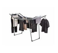 Étendoir à linge Leifheit Pegasus 200 Solid Black 81695, séchoir à linge avec 20m d'étendage, tancarville 7 accessoires, noir