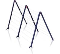 Étendoir a linge Leifheit Pegasus V Duo 81702, séchoir a linge extensible adapté aux baignoires, 19m d'étendage, blanc et bleu