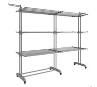 Étendoir à linge mobile - SONGMICS - 4 niveaux - Pliable - 63,5 x (131-200) x 177,5 cm - Grande capacité