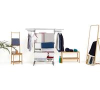 Séchoir à linge étendoir multifonction 25M EXTRA avec 30 accessoires 3 niveaux Gris et Inox