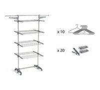 Kitchen Move – Étendoir à linge multifonction Extra – 3 niveaux, 25 m, 30 accessoires