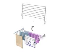 Étendoir à linge mural, étendoir à linge repliable en aluminium antirouille