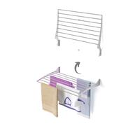 Étendoir à linge mural, étendoir à linge repliable en aluminium antirouille