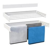 Étendoir à Linge Mural, Étendoir, Montage Mural, COBRA Etendoir à Linge Pliable pour l'intérieur ou l'extérieur, 100 cm, Blanc