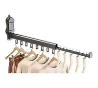 Étendoir à linge mural pliable - SUTEO - Ventouse - 90° pliable - Extensible - 5,5x57,5x17 cm - 10 kg max - Gris