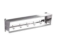 Étendoir à linge mural rétractable - 100 cm extensible et pliable avec hoo pour une utilisation en intérieur, peu encombrant et efficace