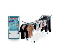 Leifheit Séchoir à linge Pegasus RockSolid, étendoir à Linge robuste | Stable, avec des barres extra-épaisses, grande capacité de séchage de 21 mètres, tancarville pour intérieur et extérieur