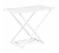 Étendoir à Linge Pliable 185 cm Blanc - Séchoir à Linge Plastique avec Ailes Rabattables - Intérieur Extérieur - Sans Montage