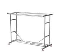 Étendoir à linge pliable en acier inoxydable pour intérieur et extérieur - Double pôle - Balcon - Étendoir à suspendre pour vêtements simple