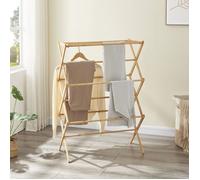 Étendoir à linge pliable Grinau bambou 128 x 72 x 44 cm naturel