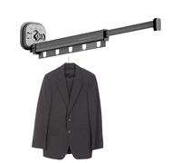 Étendoir à Linge Pliable, Organisateur pour vêtements, Ventouse | No Punch Cintre, Cintre en Aluminium, Pliable pour Serviettes, literie, Chaussette, Pantalon