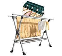 Étendoir à linge pliable pour intérieur et extérieur. Étendoir à linge rétractable - Pliable, robuste, antidérapant et autoportant pour une utilisation intérieure et extérieure - Solution id