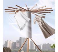 Étendoir à Linge Pliable,Séchoir à Linge en Aspect Bois Peu Encombrant - résistant et Ferme au Vent, étendoir extérieur/intérieur de vêtements, Capacité de 40 kg,Blanc