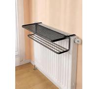 Étendoir à Linge réglable pour radiateur, en Fer épais avec Crochets rétractables, Installation Facile, pour Suspendre Chaussettes, vêtements et Chaussures (Noir, 45 x 15 cm / 48 x 5,9 Pouce