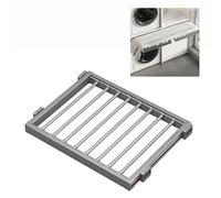 Étendoir à linge rétractable et coulissant pour buanderie, extensible en alliage d'aluminium, à placer au-dessus du lave-linge, dimensions réglables : largeur 56-61 cm, profondeur 44 cm, sol