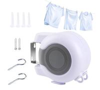Étendoir à linge rétractable pour extérieur, 12,8 mètres, corde à linge rétractable portable pour jardin, voyage, camping, mur, chambre, douche, parapluie, patio, arrière, balcon, sous-sol