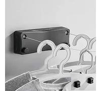 Étendoir à Linge RéTractable pour IntéRieur,Corde à Linge RéTractable 5.2m,Acier Inoxydable Fil a Linge Exterieure,pour Chambre à Coucher, Salle de Bain, Balcon, Jardin Corde a Linge (Noir)