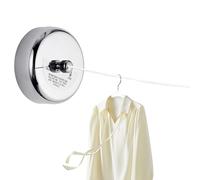 Étendoir à linge rétractable pour intérieur - Étendoir à linge monté sur mur, boîtier en acier inoxydable, câble de séchage portable, design compact | Configuration utile Pe