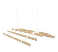 Étendoir à linge de plafond Blanc Serviteur traditionnel 6 lattes 0,9 m Séchoir à linge extensible en fonte pin verni Kit de fixation inclus