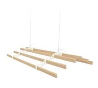 Séchoir I Rouleaux de plafond I 6 lattes, 2 m, Ivoire I Séchoir à linge monté I Séchoir à linge victorien I Fer fonte, bois de pin laqué I Ustensile de cuisine I Kit de fixation GRATUIT