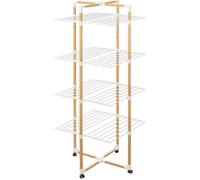 Étendoir à linge tour BARA - 40m - 4 roues - Effet bois