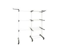 5five Étendoir à linge Sinai – Extensible et modulable, 26m, 6 roues pivotantes, pliable, 25 kg